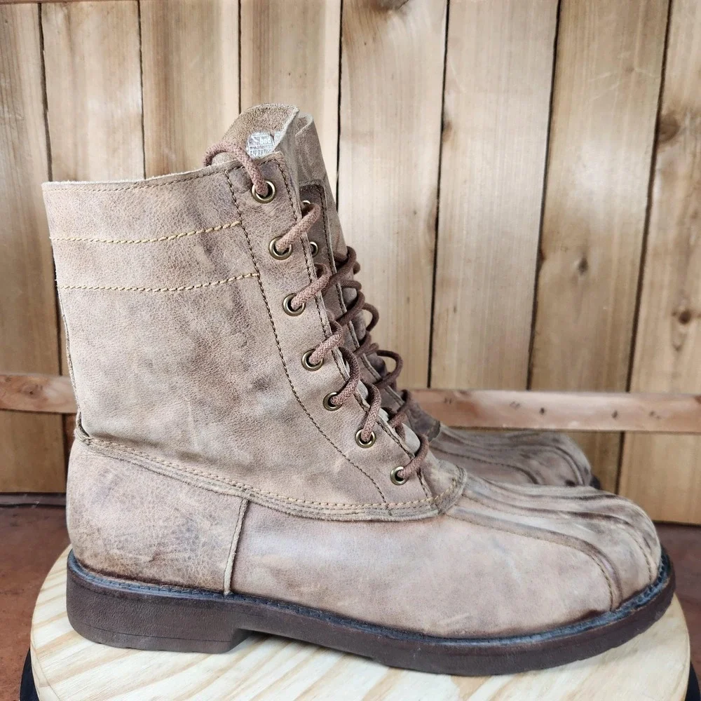 Bed Stu Colonial Duck Boots Mens 13 Brown‎ Leather Lace Up Work Outdoor Winter